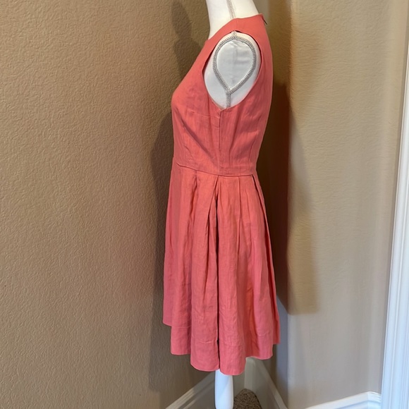 NWT GAP Coral Linen Fit & Flare Sleeveless Dress - Picture 7 of 16